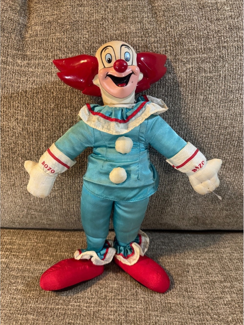Vintage 1995 Play By Play Bozo The Clown 13" Plush Doll Hard Face